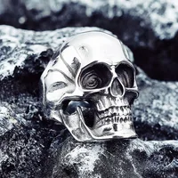 Terminator Skull 316L Stainless Steel Mens Rings Punk Hyperbole Skulls for Male Boyfriend Biker Jewelry Best Gift Dropshipping 2