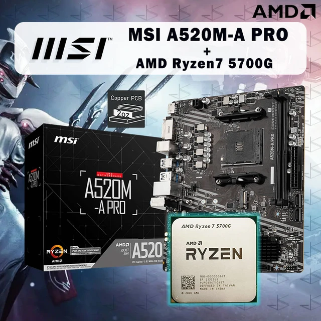 Amd ryzen 7 5700g r7 5700g cpu msi A520M-A proマザーボードスーツ ...