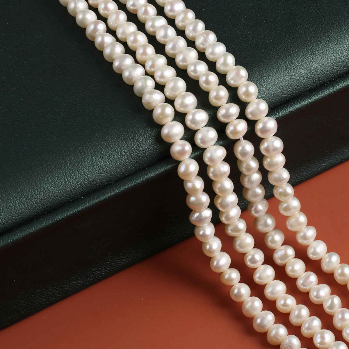 100% White Natural Freshwater Pearl Punch Beaded 4-5mm Jewelry Making DIY Necklace Bracelet Accessory Charm Gift 36cm