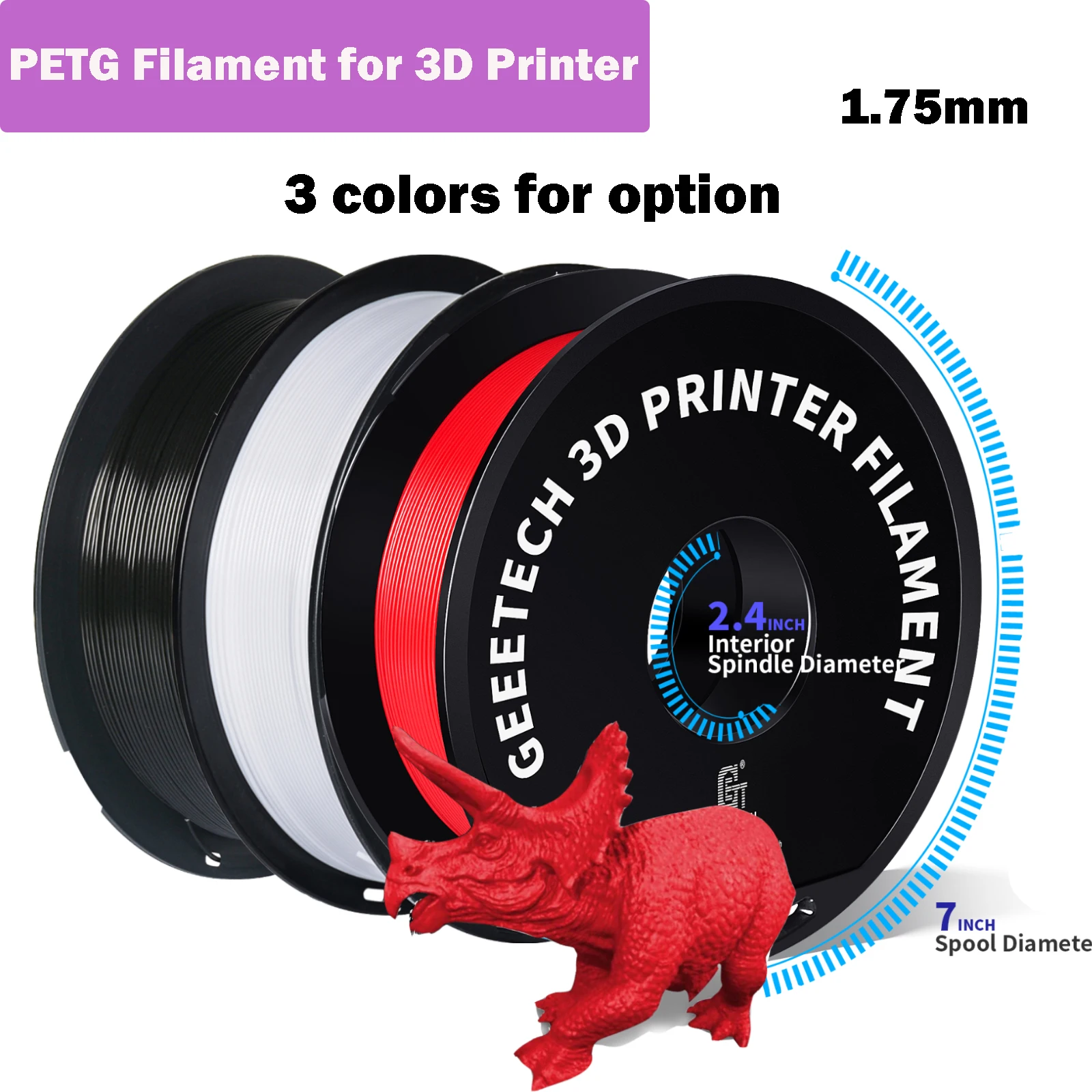 1.75Mm Petg 3d Printer Gloeidraad Dimensionale Nauwkeurigheid ± 0.03Mm