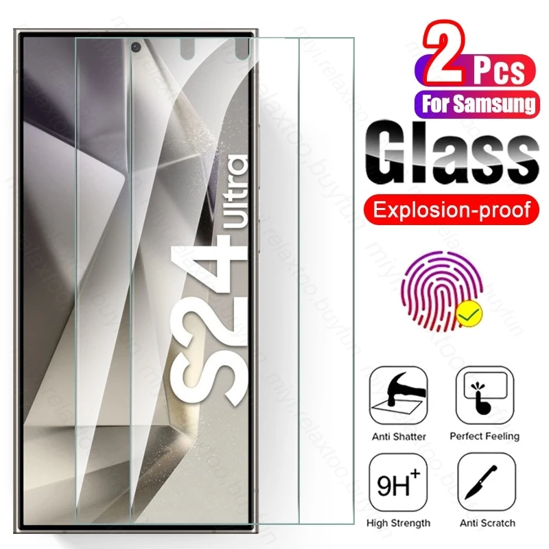 

2Pcs Full Cover Tempered Glass For Samsung Galaxy S24 Ultra Plus 5G 2024 Protective Glass Sumsung Samung S24Ultra S24+ S 24 Plus