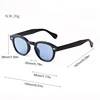Fashion Transparent Blue Round Sunglasses Women Men 2024 Retro Rivet Tortoise Small Square Sun Glasses UV400 Lunettes De Soleil 5
