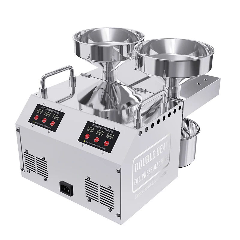 Intelligent Stainless Steel Oil Press Household Double Head Oil Press Sesame Oil Peanut Oil Extraction Machine 4