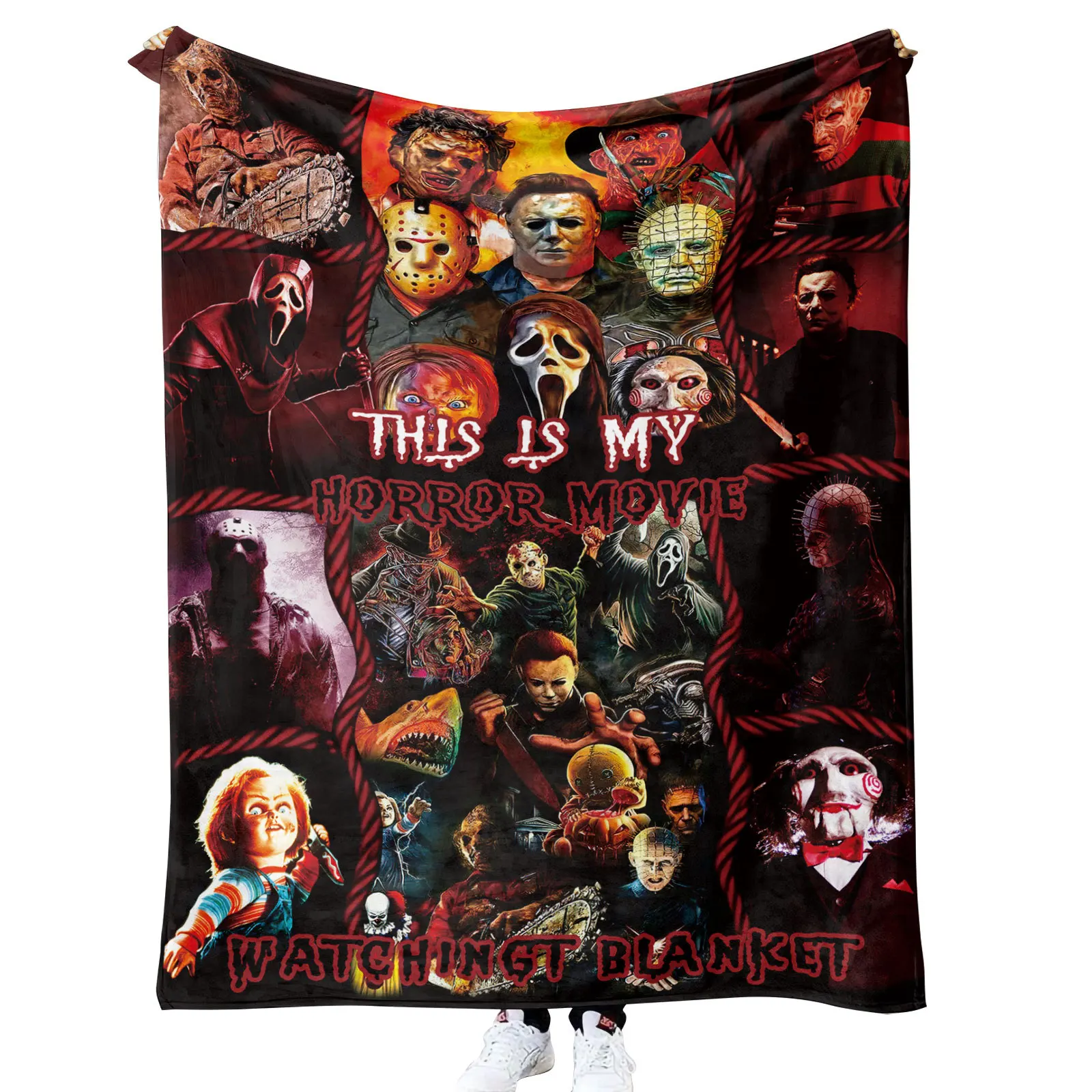 

Horror Movie Characters Blanket 3D Printed Cool Flannel Blanket For Bed Plush Fluffy Teenager Home Decoration Bedding Quilt