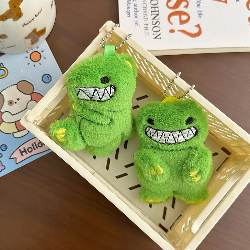 

Cartoon Plush Green Little Dinosaur Keychain Pendant Fluffy Soft Stuffed Plush Toy Doll Backpack Bag Pendant Charms Gift