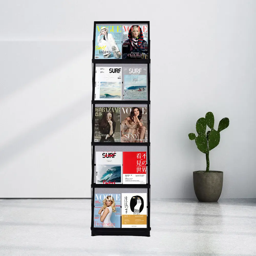 T-12L Magazine Display Rack Freestanding Foldable Catalog Literature Rack 5layer
