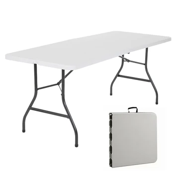 Cosco 6ft Portable Folding Picnic Table – White 1
