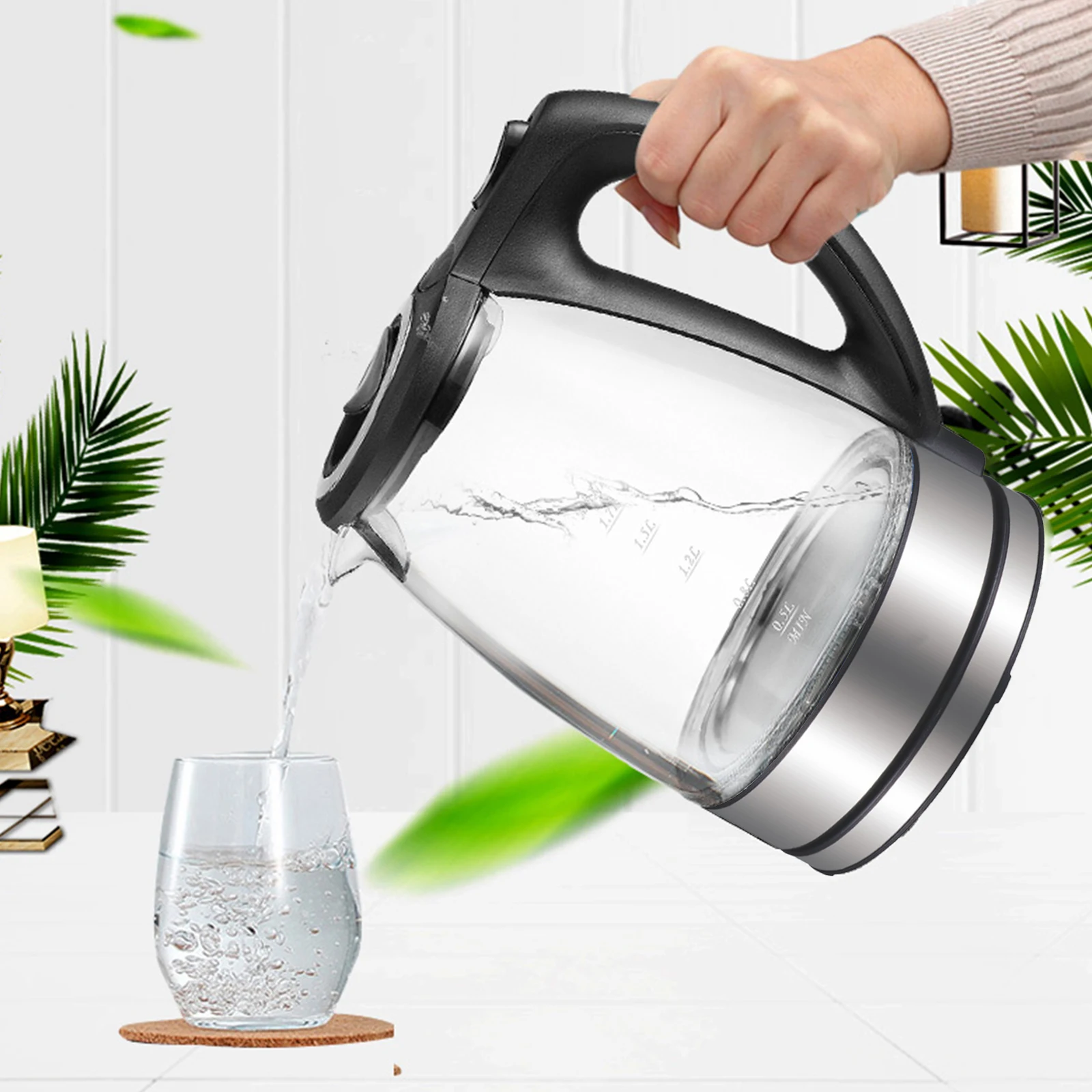 1.8l Glass Electric Kettle,110v, Large Capacity, Great For Home