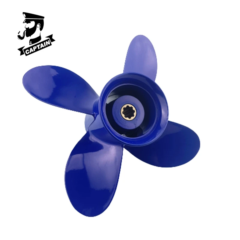 Captain Marine Elica 9 1/4X10 Fit Yamaha Honda Fuoribordo Motore 8Hp 9.9Hp 15 20Hp 8 Spline 4 Lama Винт Лодочного Мотора