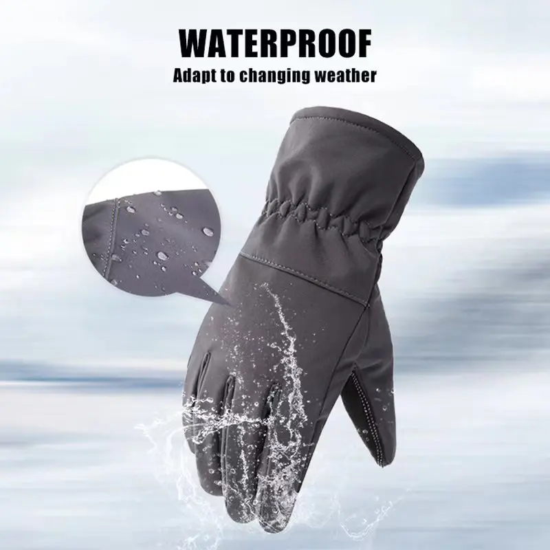 Men Women 2023 Winter Camouflage Fleece Thickened Ski Gloves Warm Non-slip Windproof And Waterproof Touch Screen Hiking Glove 5