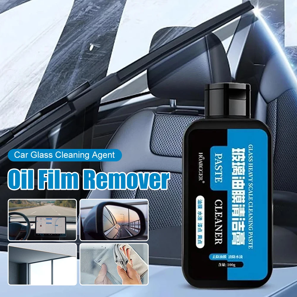 

100ml Car Glass Oil Film Remover Paste Auto Glass Film Coating Agent Waterproof Rainproof Anti-fog Glass Cleaner for Windshield