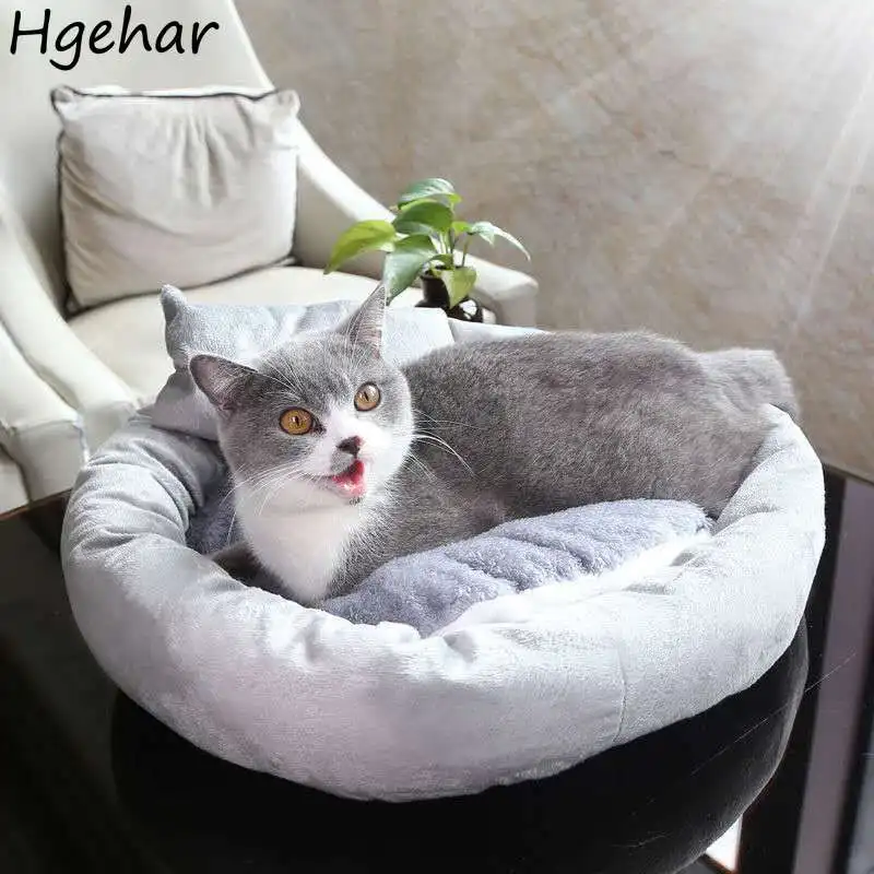 Super Soft Round Dog Beds Warm Winter Comfortable Calming Pets Baskets Universal Small Dogs Mats Puppy Litter Sleeping Kennel