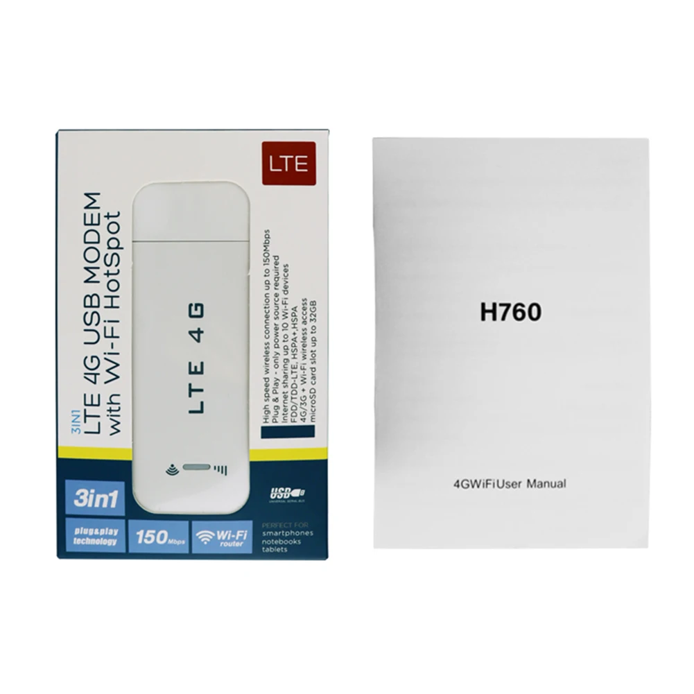4G 무선 라우터 휴대용 4G LTE USB 동글 150Mbps 고속 모뎀 스틱(노트북용 SIM 카드 슬롯 포함)