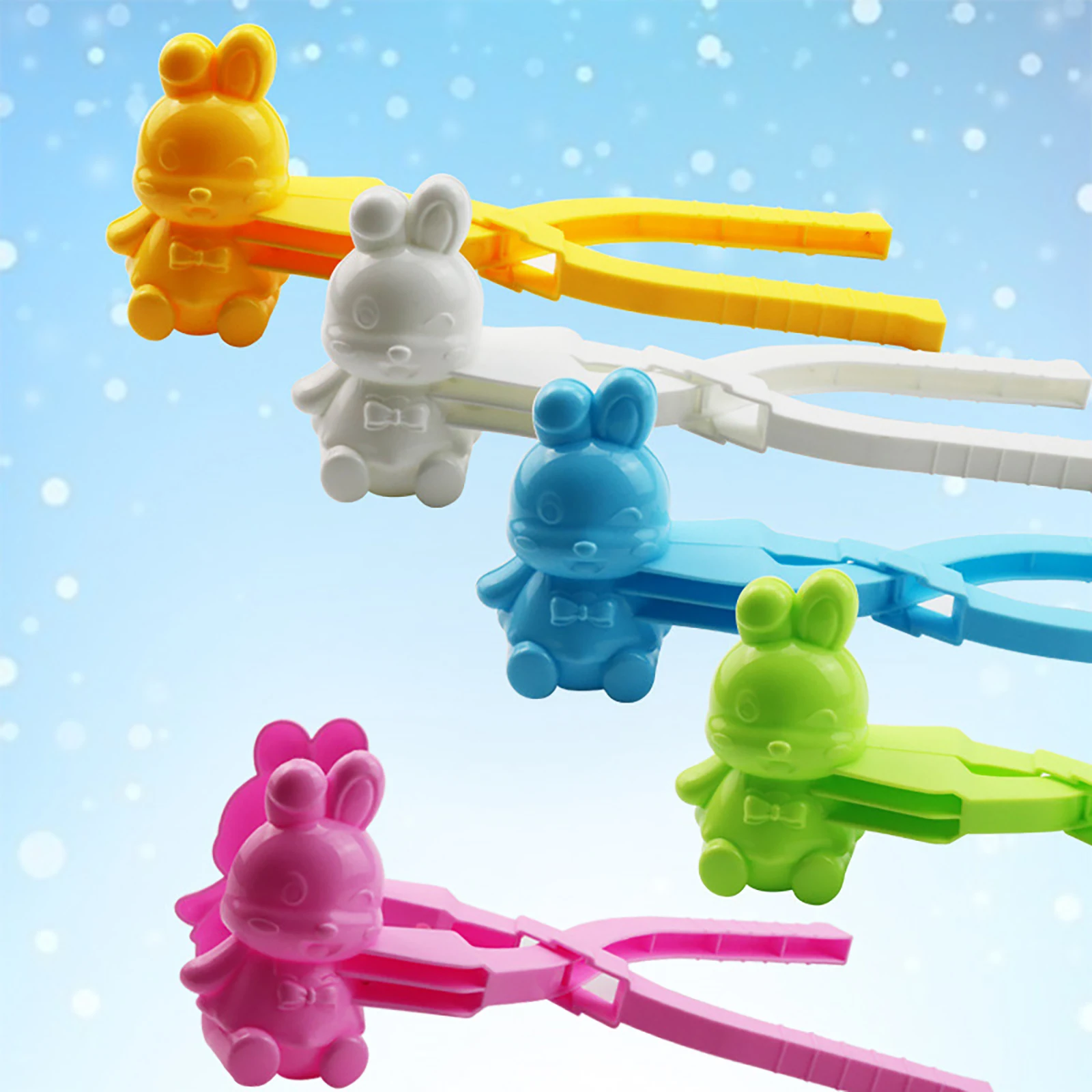 Bunny-shaped Snow Shovel Clips Fun Winter Snowball Fights Toys Kids Gifts for Christmas Thanksgiving Birthdays Toys
