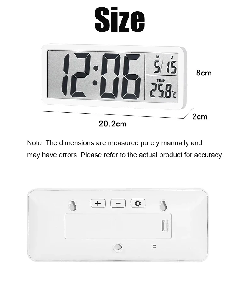 Digital Wall Clock LCD Screen Time Week and Temperature Display Electronic Clock Modern Desktop Alarm Bedroom Home Decor wall clock,digital wall clock,digital display clock