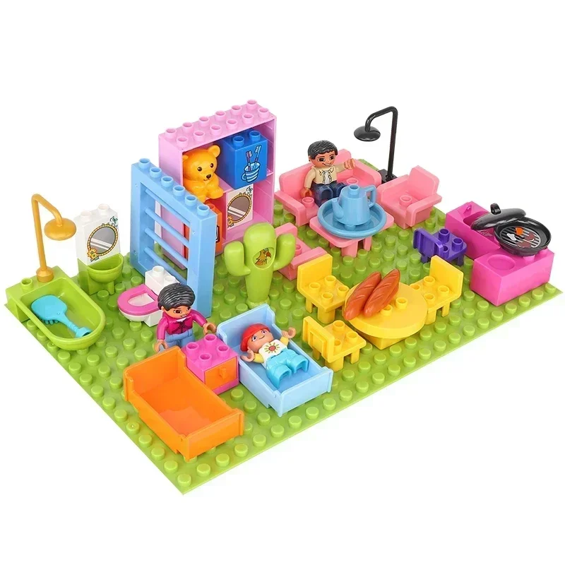 Deluxe Building Blocks Dollhouse Furniture Set – Creative Educational Toy