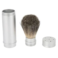 Compact Beard Grooming Brush for Men - Premium Bristle Mustache and Shaving Tool (Black)