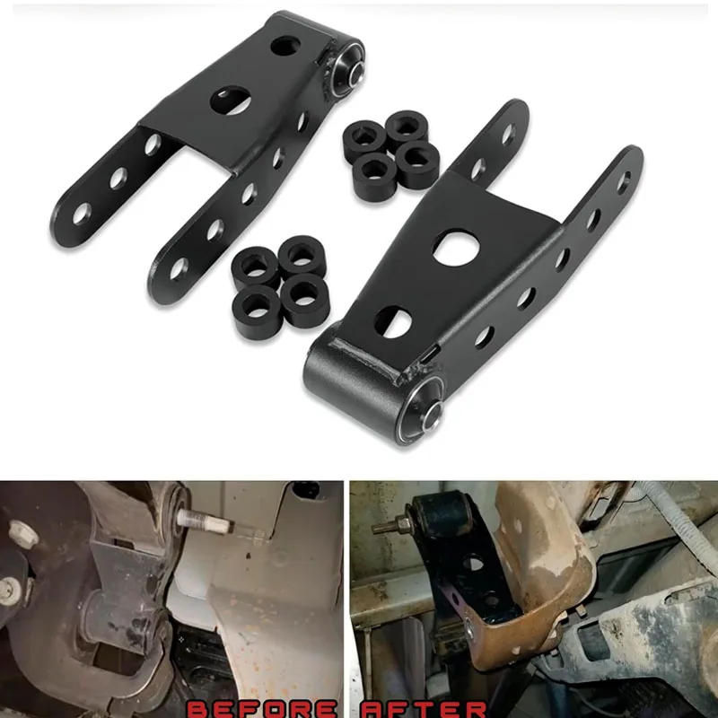 2 Inch Rear Lowering Shackle Kit For Chevy Silverado, GMC Sierra, Ford F-150 | Drop Suspension Kit