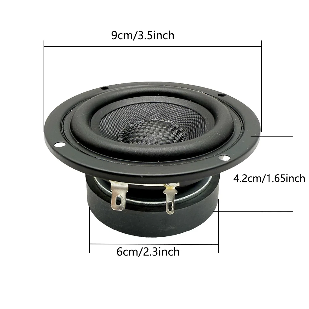 1 Pcs 3.5 Inch 3 Inch 90MM Speakers 4 Ohm 15W Round Fiberglass Basin Waterproof Full Range Speaker For Car Midrange Bass 3