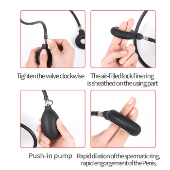 New Inflate Penis Rings Cock Ring Dick Erection Penis Pump Sex Toys For Men Exotic Accessories Adult Male Masturbation Tools 5