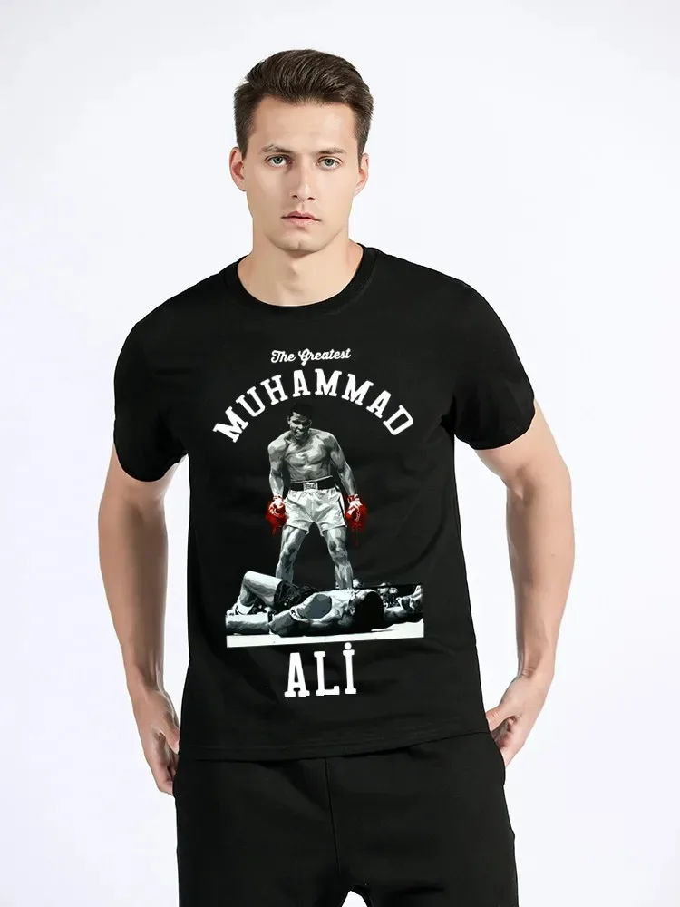 

Muhammad Ali T Shirt Men The Greatest Fitness Short Sleeve Printed Top Cotton Fashion Tee Tops Harajuku Graphic T Shirts