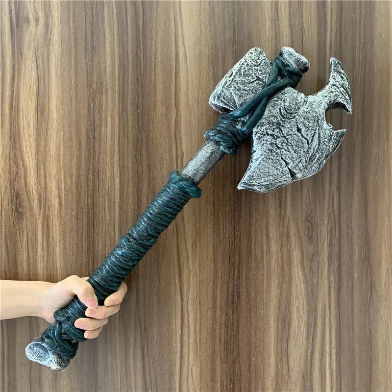 Cosplay Axe 58cm Cosplay Ghost Axe Broken Tomahawk Prop Role Playing Pirate Beast Axe Safety PU