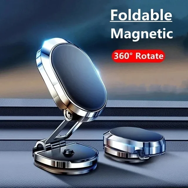 Universal Magnetic Car Holder Folding Strong Magnet Mount Mobile Phone Metal Stand GPS Phone Bracket for IPhone Samsung