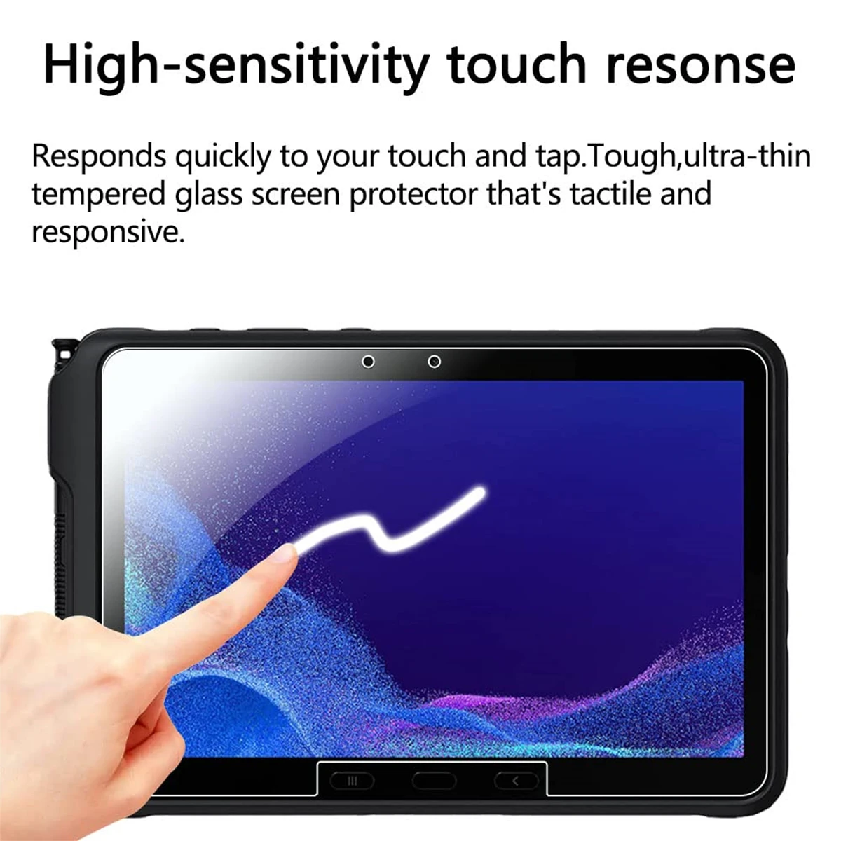Screen Protector for Samsung Galaxy Tab Active4 Pro 10.1 Inch 2022(T630/T638)/Tab Active Pro 2019(T540/T547) Tempered Glass Film 6
