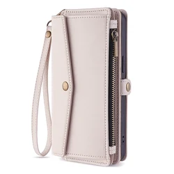 Premium PU Leather Flip Cover Phone Case with Strap for Vivo V29 Lite (Beige)