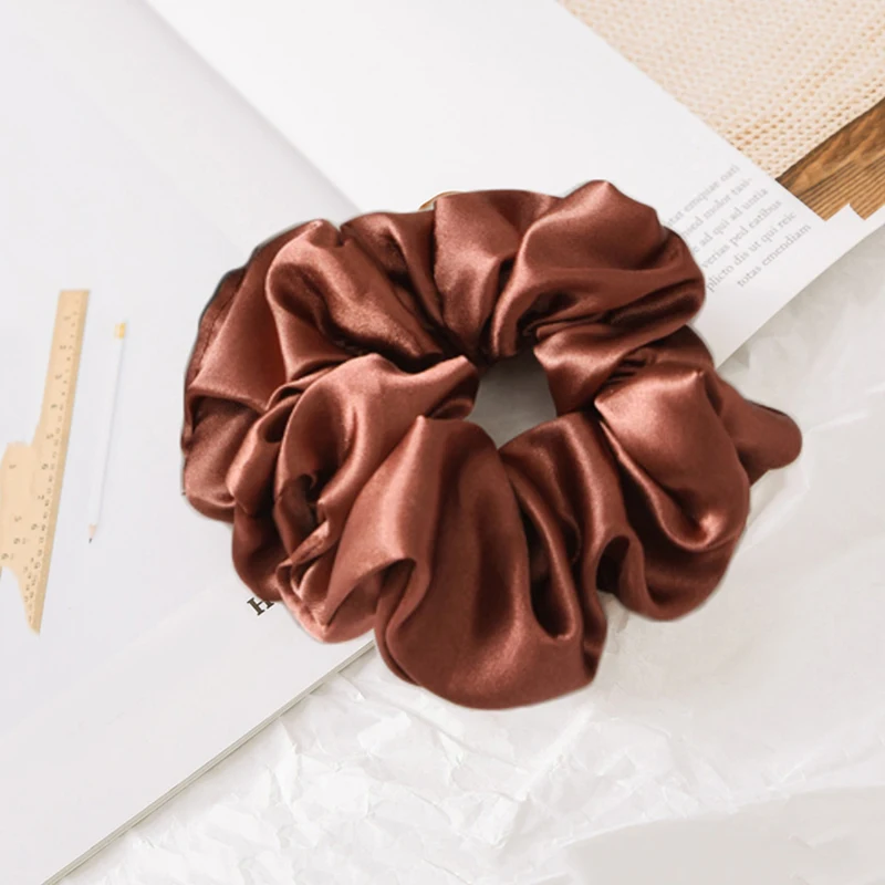 vintage hair clips Oversized Hair Scrunchies For Women Solid Satin Silk Scrunchie Hair Rubber Bands Elastic Hair Ties Accessories Ponytail Holder head wrap for women Hair Accessories