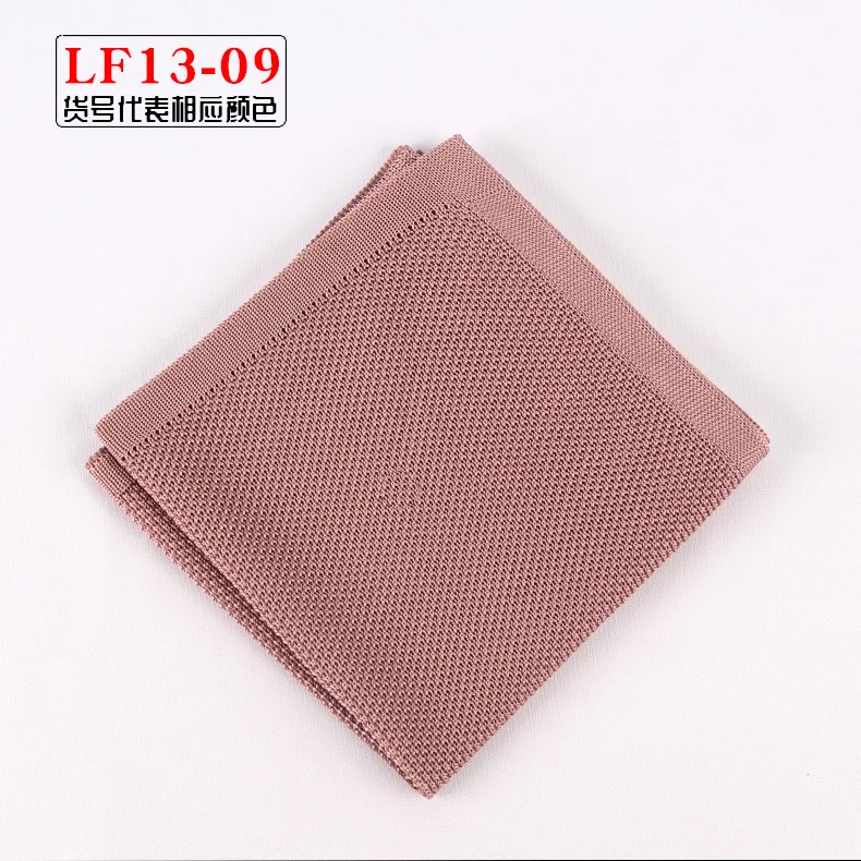Knitting Wool Men's Solid Black Pocket Square Suit Formal Dress Accessories Small Scarf Towel Wedding Chest Handkerchief 25.5cm