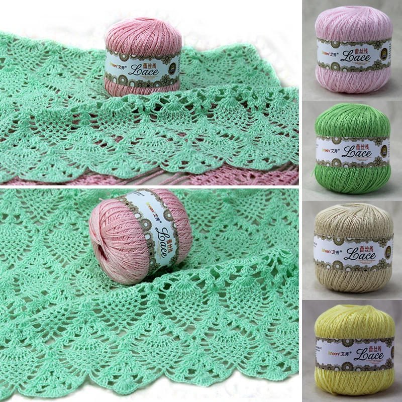 Description Picture 2 of item50g Ultra-fine Lace Wool Yarn Diy Knitting Threads Hand Woven Blanket Cardigan Lace Crochet String Thread Embroidery Cotton Yarn