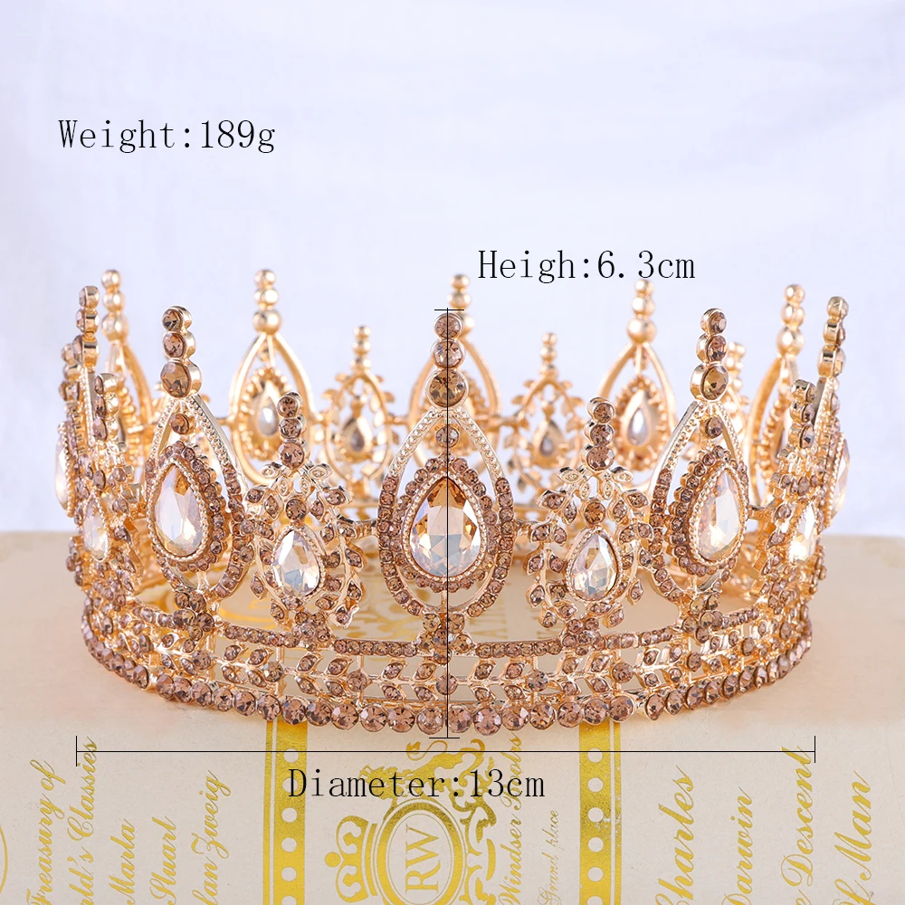 Wedding Bridal Tiara Colorful Crystal Crown Elegant Noble Wedding Hair Accessories