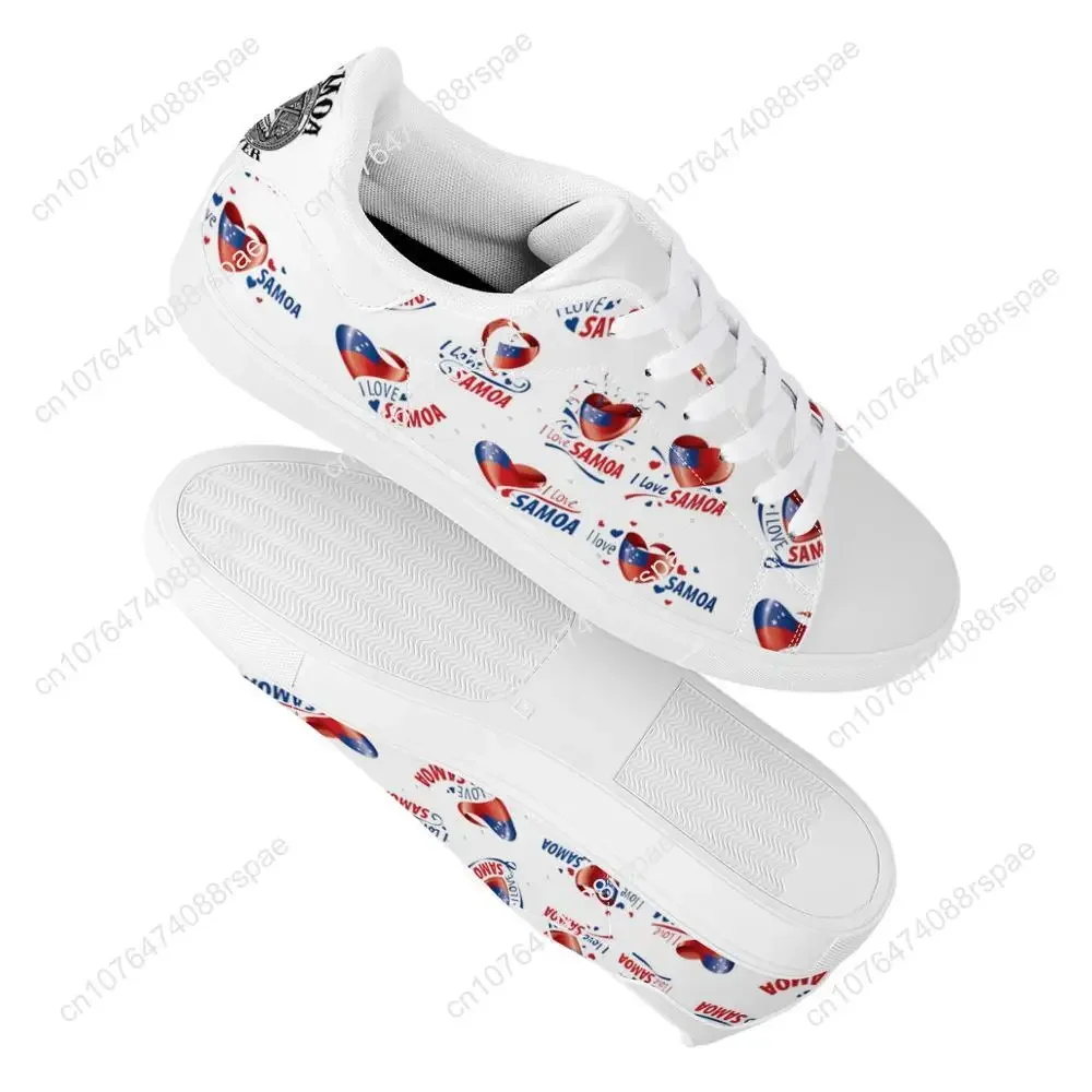 Love Samoa White Flat Sneaker America Polynesian Tribal Samoan Print Custom Man Comfort Walking Sport Shoes Women Running Shoes