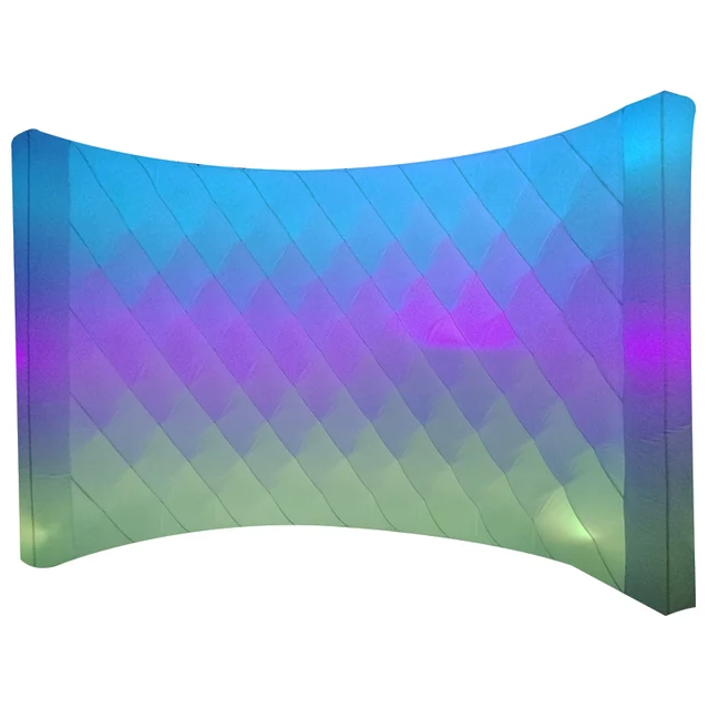 EJIA 10ft/13ft Inflatable Photo Booth Wall White Curved Wall Wedding Backdrop with 3pcs LED