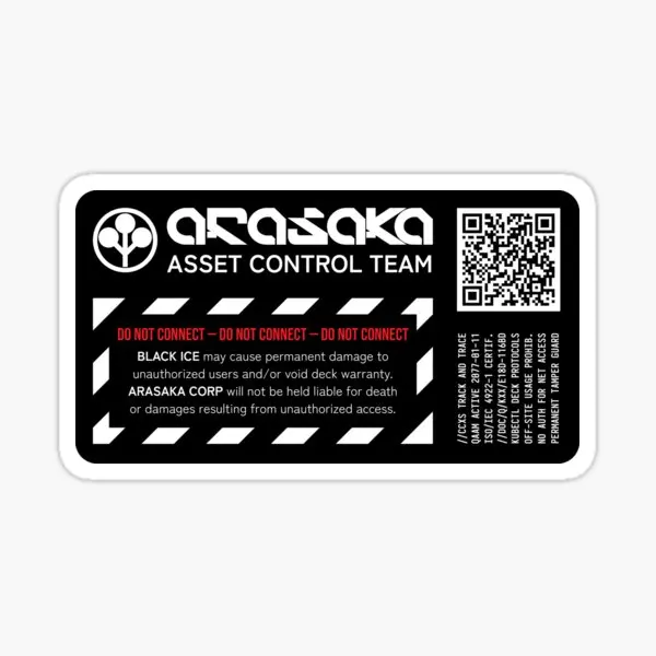 Arasaka Asset Tracking Stickers Background Car Kid Laptop Funny Wall Art Room Decor Bumper Decorations Water Bottles car stickers