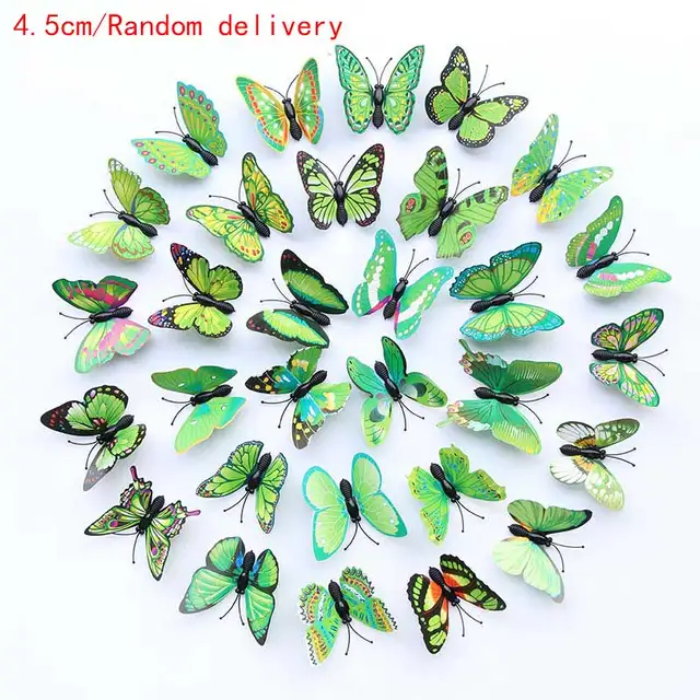 10PCS Fashion Butterfly Hair Clips for Women Girls Wedding Photography Head Clips Hairpin Hairgrips Decoration Hair Accessories 4.5cm  green