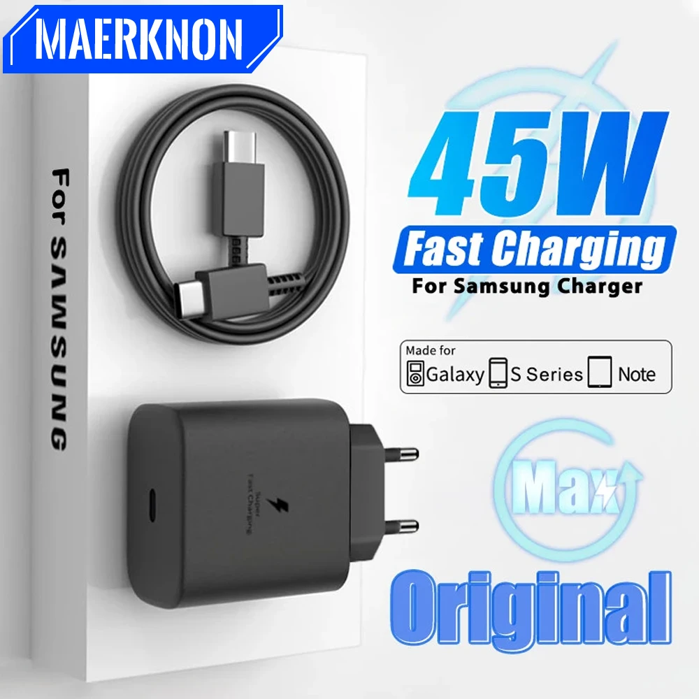 

Original PD 45W USB Charger For Samgsung Series Fast Charging Phone Charger Power Adapter Quick Charge 3.0 USB C to Type C Cable