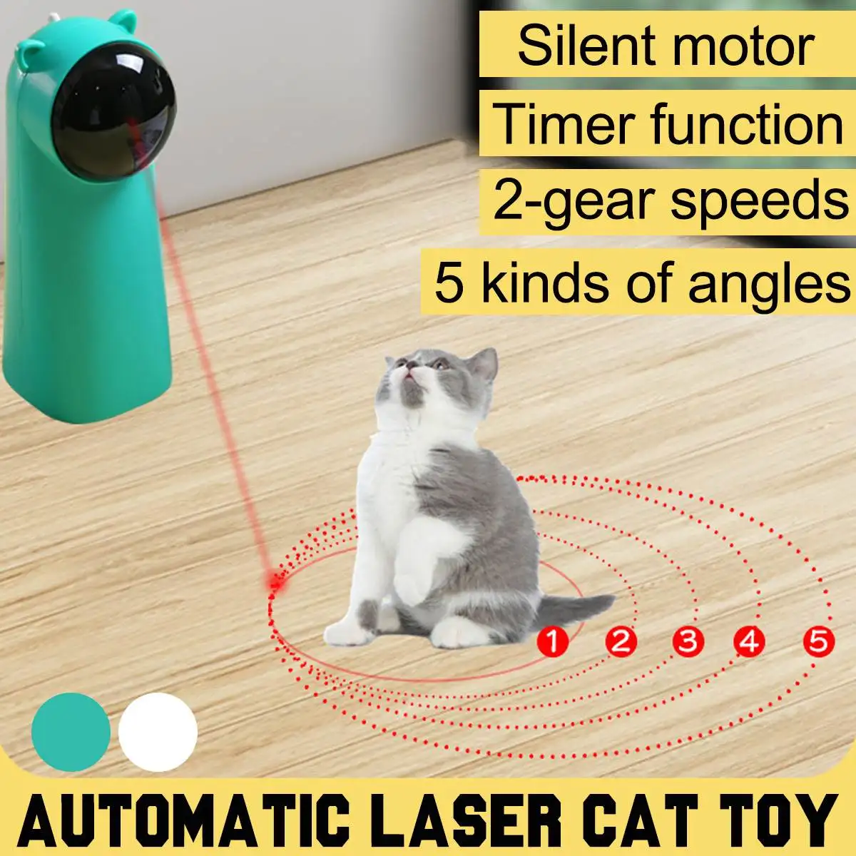 

Automatic Cat Toys Interactive Smart Teasing Pet LED Laser Funny Toy Handheld Mode Electronic Pet Toys for All Cats USB Charge
