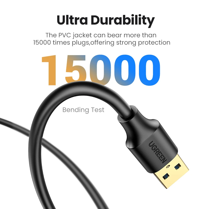 UGREEN USB Extension Cable USB 3.0 Cable for Smart Laptop PC TV Xbox One SSD USB 3.0 2.0 Extender Cord Mini Fast Speed Cable - 5