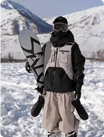 Unisex Waterproof 3L Composite Fabric Ski Vest Men Women Outdoor Snowboard Multi-pocket Cargo Jacket Vests Sports Ski Waistcoat 4