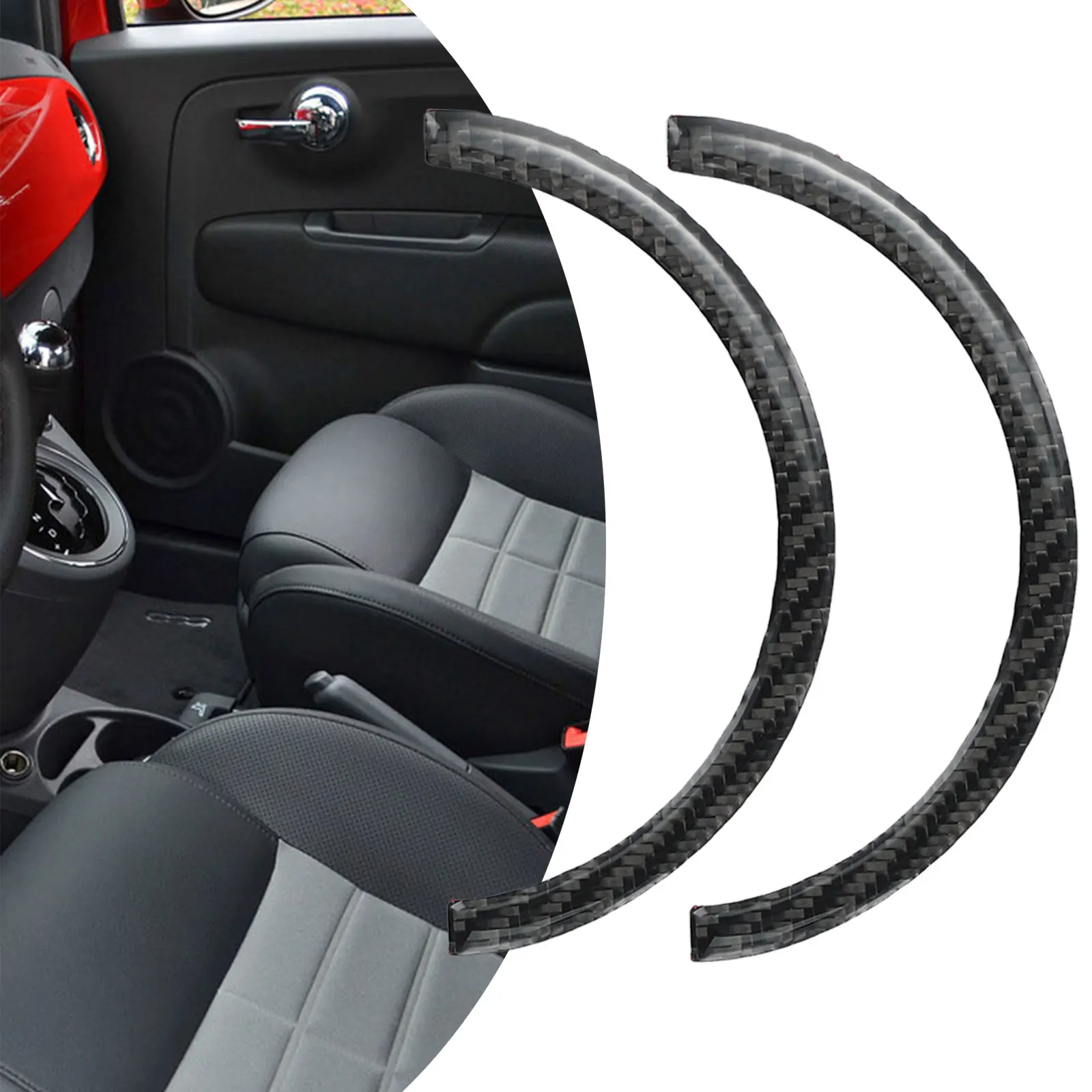

2Pcs For 2012-2015 Car Carbon Fiber Interior Door Handle Panel Trim Covers Interior Handle Decoration Sticker