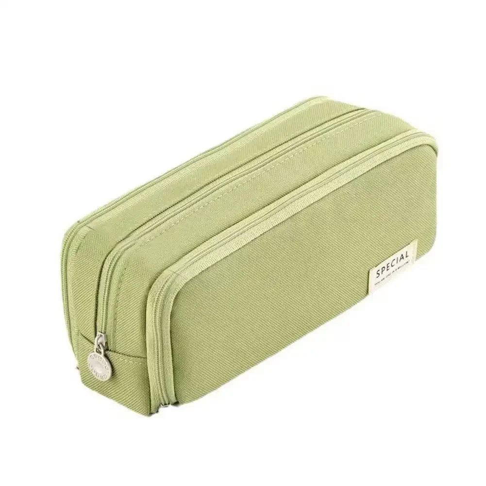 3 Compartment Pouch Double Side Opened Student Stationery Desk Organizer School Supplies Kawaii Pencil Case Large Space Storage