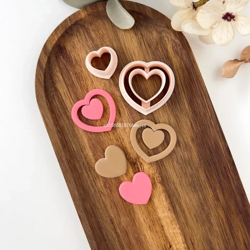 Love Heart Polymer Clay Cutters Valentine's Day Sweet Series Heart Shape Soft Pottery Clay Molds Earrings Jewelry Cutting Tools polymer clay cutter pottery clay tools
