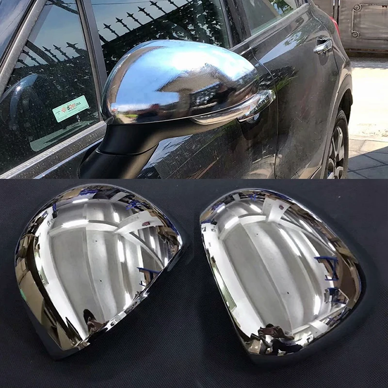 For FIAT 500X 2014 2015 2016 2017 2018 2019 ABS Chrome Side Wing Fender Rearview Door Mirror Cap Trim Car Styling 2pcs | Автомобили и