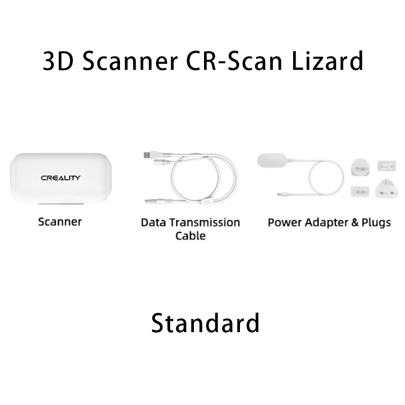 CREALITY 3D 스캐너 CR-Scan 도마뱀 표준 세트, 휴대용 핸드 헬드 자동 모드, 고정밀, 빠른 검은색 물체 스캐닝, 0.05mm