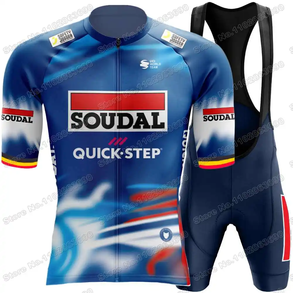 Soudal Quick Step Cycling Jersey Set Belgium Remco Evenepoel Cycling Clothing Men Road Bike Shirts Suit Bicycle Bib Shorts,cycling jersey,cycling shirt,cycling suit,cycling jersey set