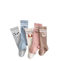 Chaussettes chauffe jambes pour bébé fille, en coton peigné, Long Tube, bouche ample, design de dessin animé, Socks0 5Years 