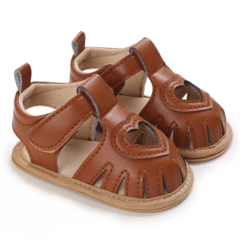 New Summer Newborn Girls Anti Slip Walking Shoes Comfortable Beautiful Hollow Heart Fashionable And Cute Sandals For Girls 5