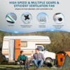 10/3 Speed RV Fan Rain Sensor Remote Control Caravan RV Roof Skylight Motorhomes Vents 12V Camper Vehicle Electric RV Vents Fan 6
